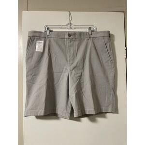IZOD Saltwater Stretch Flat Front Shorts Relaxed Classics Size 42 Gray